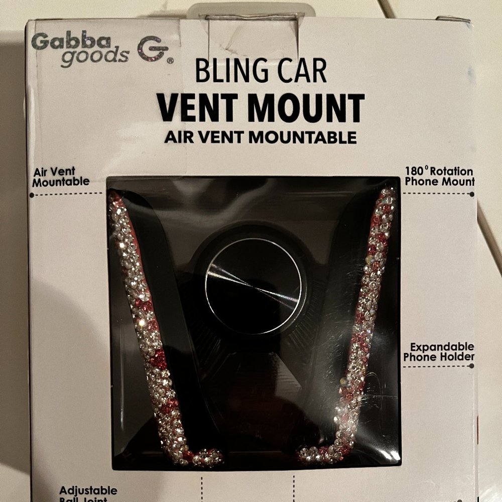 Bling Car Mount (Pink an dWhite Crystals / Car Vent Mount (new)‎ (home/x)